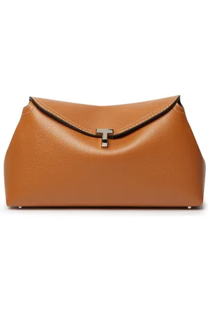 Totême T-Lock leather clutch bag