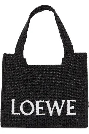 Loewe Mini Font Tote in raffia