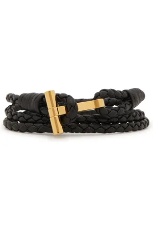 Tom Ford Braided leather T bracelet