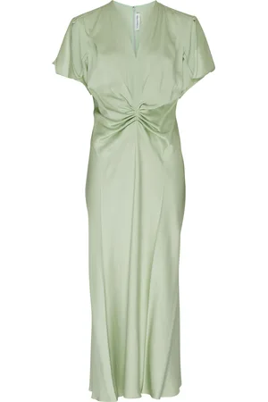 Victoria Beckham Gathered v-neck midi dress