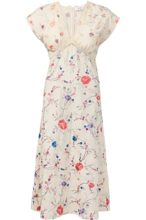 Sea New York Priscilla embroidery v-neck midi dress