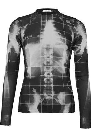 Jean Paul Gaultier The squeletor long sleeves mesh top