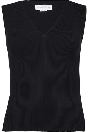 Victoria Beckham Rib detail v-neck tank