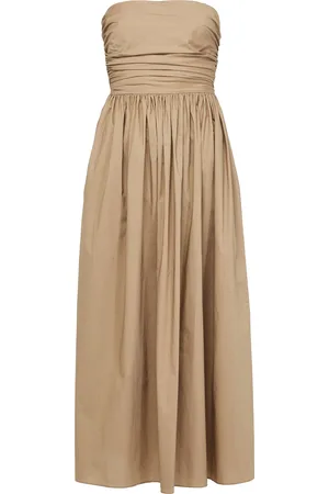 MATTEAU Strapless lace up dress