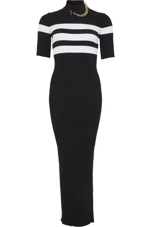 Jean Paul Gaultier The viscose striped knitted long dress