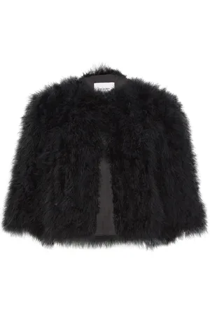 YVES SALOMON Cropped feather jacket
