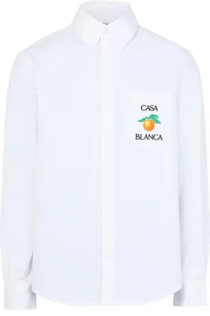 Casablanca Embroidered long-sleeved oxford shirt