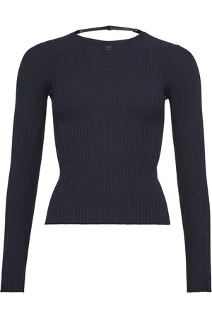 Courrèges Lingerie strap rib knit sweater