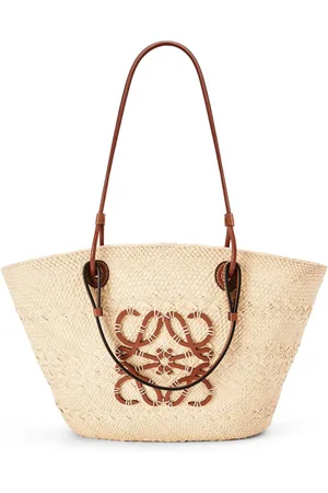 Loewe Anagram basket in Iraca palm and calf leather