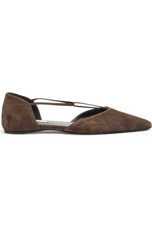 Totême Suede t-strap ballerinas