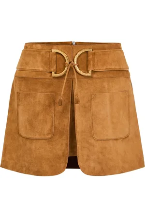 Tom Ford Velvet suede mini skirt with D-rings detail