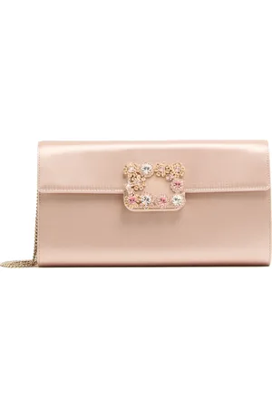 Roger Vivier Envelope flap flower buckle clutch bag