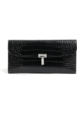 Totême T-Lock croco-embossed leather wallet