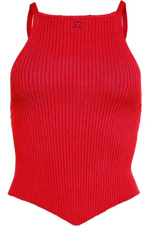 Courrèges Signature pointy rib knit top