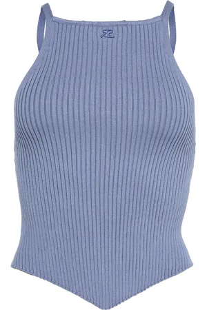 Courrèges Signature pointy rib knit top