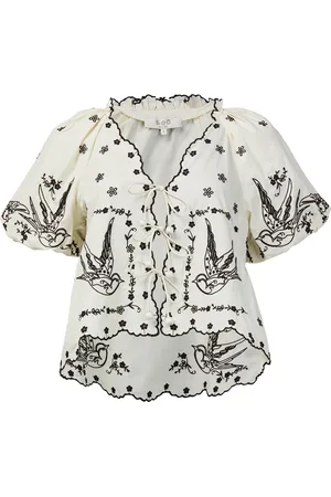Sea New York Kingsley embroidery tie front top