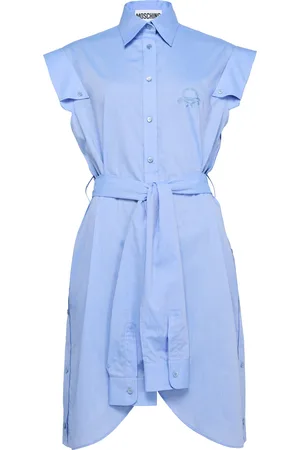 Moschino Belted cotton poplin dress