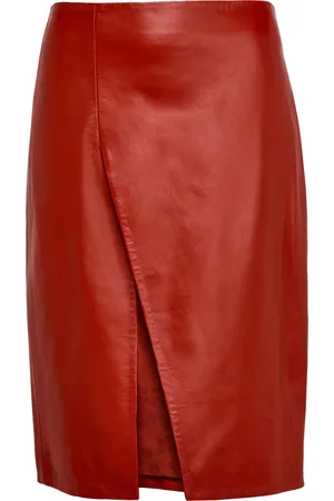 Loulou Studio Ekare leather slit skirt