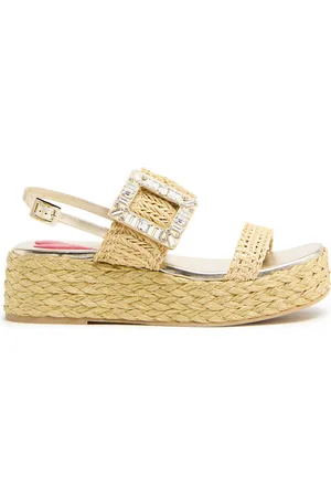 Roger Vivier Summer strass rafia sandals