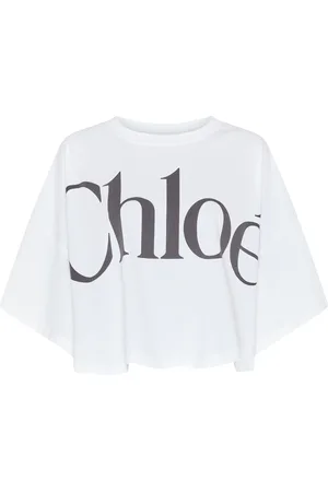 Chloé Short straight cotton T-shirt with logo