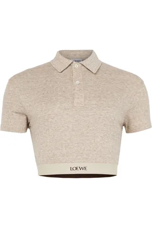 Loewe Cropped silk and cotton polo shirt