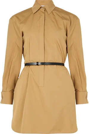 Max Mara Alcade cotton poplin shirt dress with leather belt