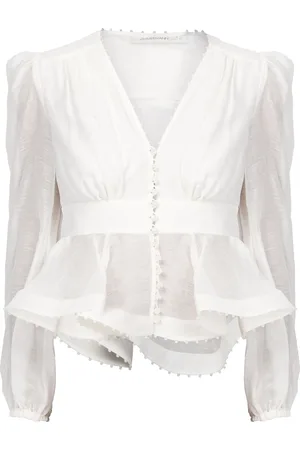 ZIMMERMANN Dawning V-neck beaded blouse
