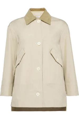Thom Browne Corduroy collar in typewriter cloth gardening coat