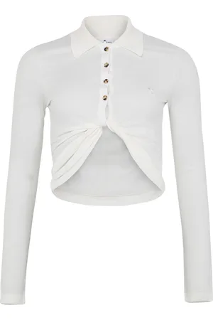 Courrèges Twist piqué crop polo