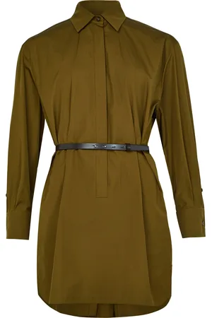 Max Mara Alcade cotton poplin shirt dress with leather belt