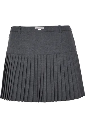 Marine Serre Moon Diamond jacquard tailoring pleated skirt