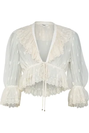 Chloé V-neck cropped lace top