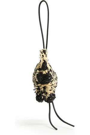 Loewe Zebra bag charm in raffia and calfskin