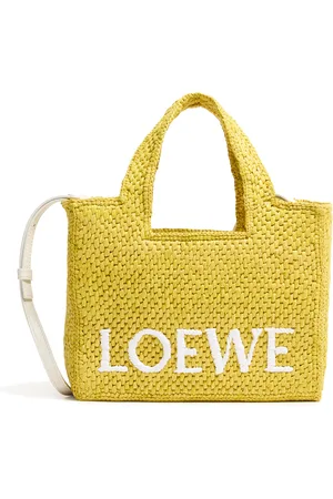 Loewe Small Font Tote in raffia