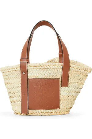 Loewe Anagram Basket bag in raffia and calfskin