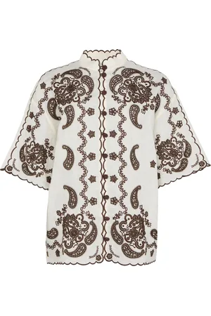 ZIMMERMANN Ascension embroidered short sleeves shirt