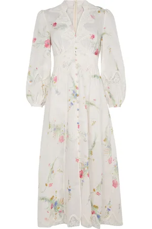 ZIMMERMANN Lucky lace plunge midi dress