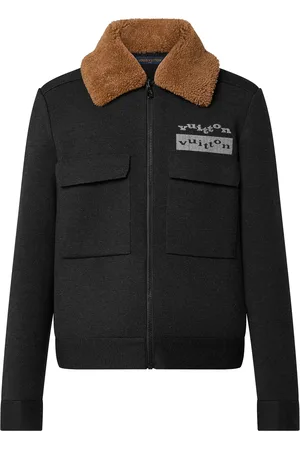 LOUIS VUITTON Knit Blouson With Shearling Collar