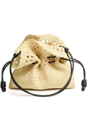 Loewe Flamenco Ruffles medium clutch in raffia