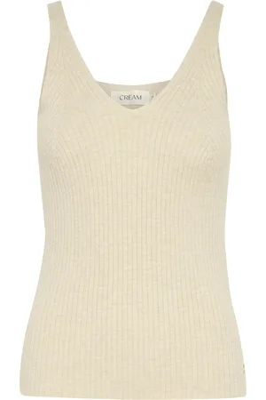 Cream Gebreide top 