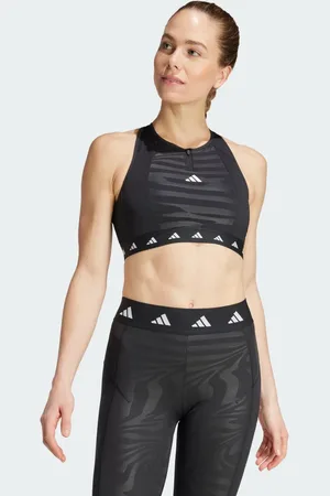 adidas Powerimpact Training Medium-Support Techfit High-Neck Beha met Rits