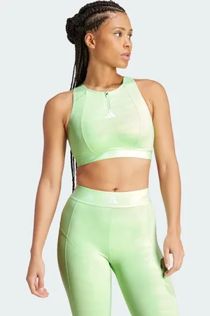 adidas Powerimpact Training Medium-Support Techfit High-Neck Beha met Rits