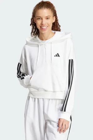 adidas Essentials 3-Stripes French Terry Hoodie met Korte Rits