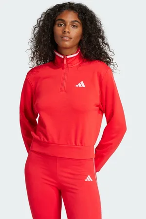 adidas Essentials Color Pop French Terry Crop Trainingsjack met Korte Rits