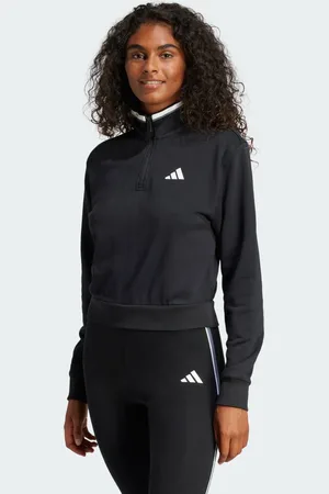 adidas Essentials Color Pop French Terry Crop Trainingsjack met Korte Rits
