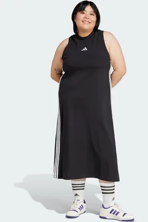 adidas Essentials 3-Stripes Lange Racerback Jurk (Grote Maat)