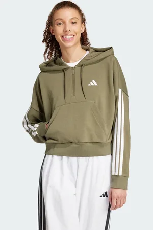 adidas Essentials 3-Stripes French Terry Hoodie met Korte Rits