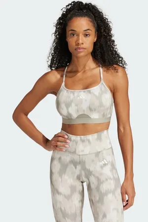 adidas Aeroreact Training Essentials Light-Support Allover Print Flower Beha
