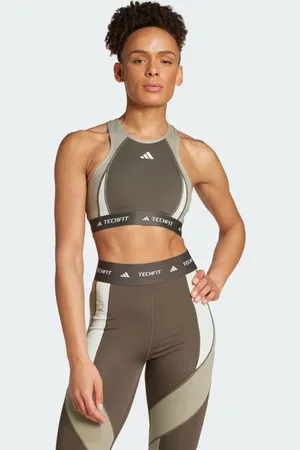 adidas TECHFIT Medium-Support High-Neck Colorblock Beha
