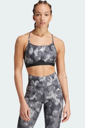 adidas Aeroreact Training Essentials Light-Support Allover Print Flower Beha